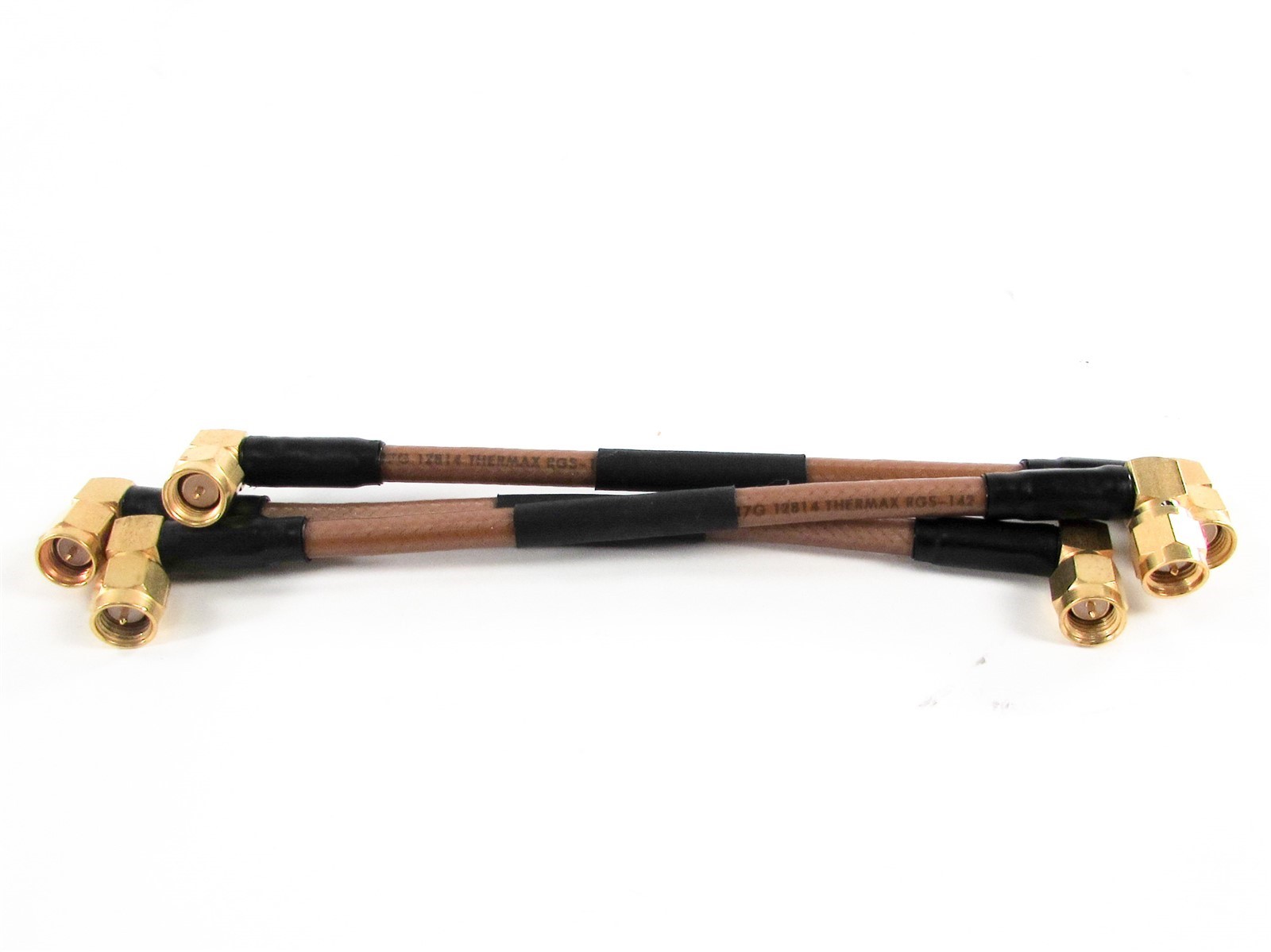 NEW Lot of (3) – Gold SMA Angle Male to Angle Male Flex Coax Cable Assembly 5 in