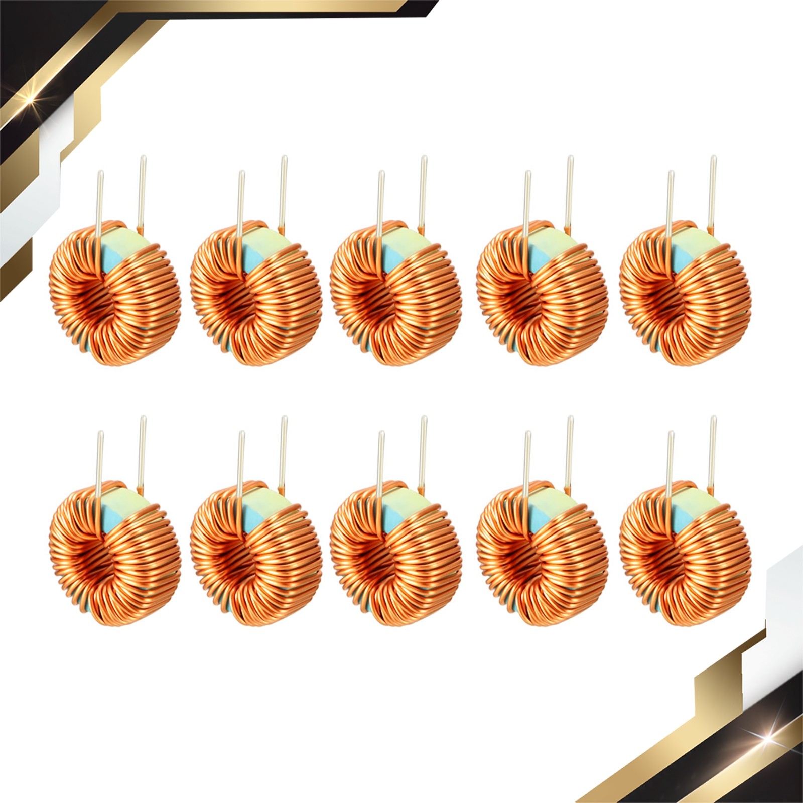 10Pcs Vertical Toroid Magnetic Inductor Wire Wind Wound 100uH 3A