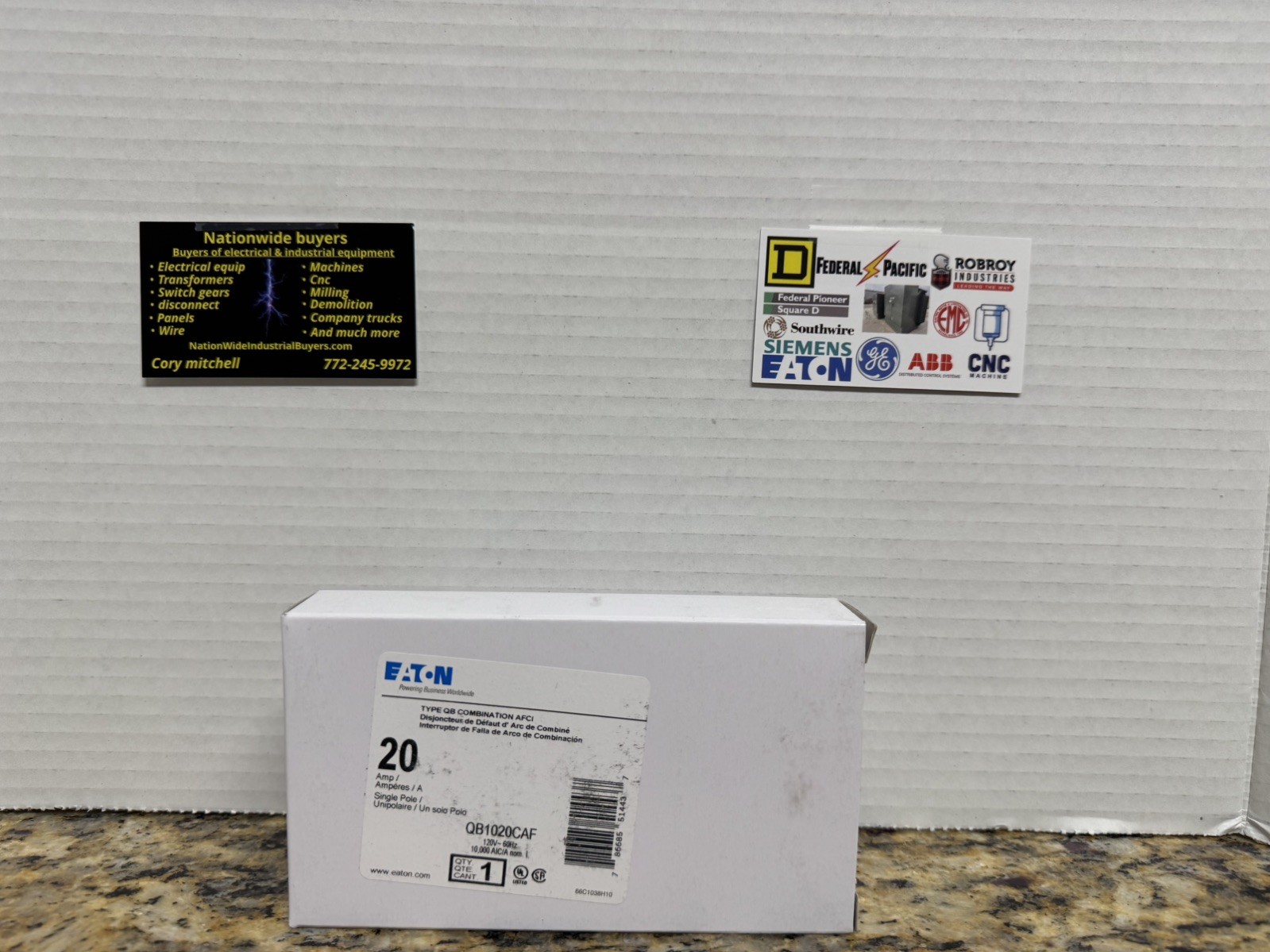Eaton QB1020CAF Arc Fault Circuit Interrupter Breaker – 20 Amp – Unused