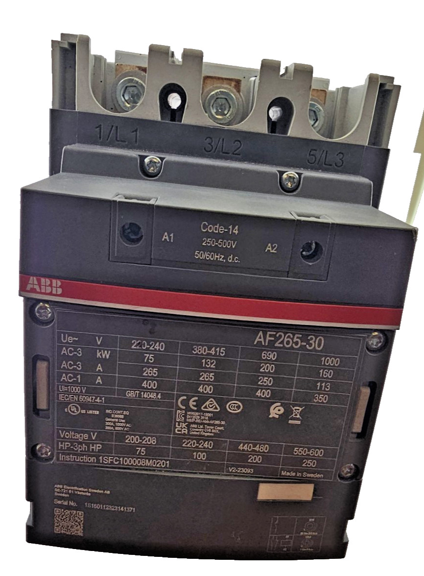 ABB AF265-30-00-14 3P 265A 100-250V Contactor Coil Code-14 250-500V