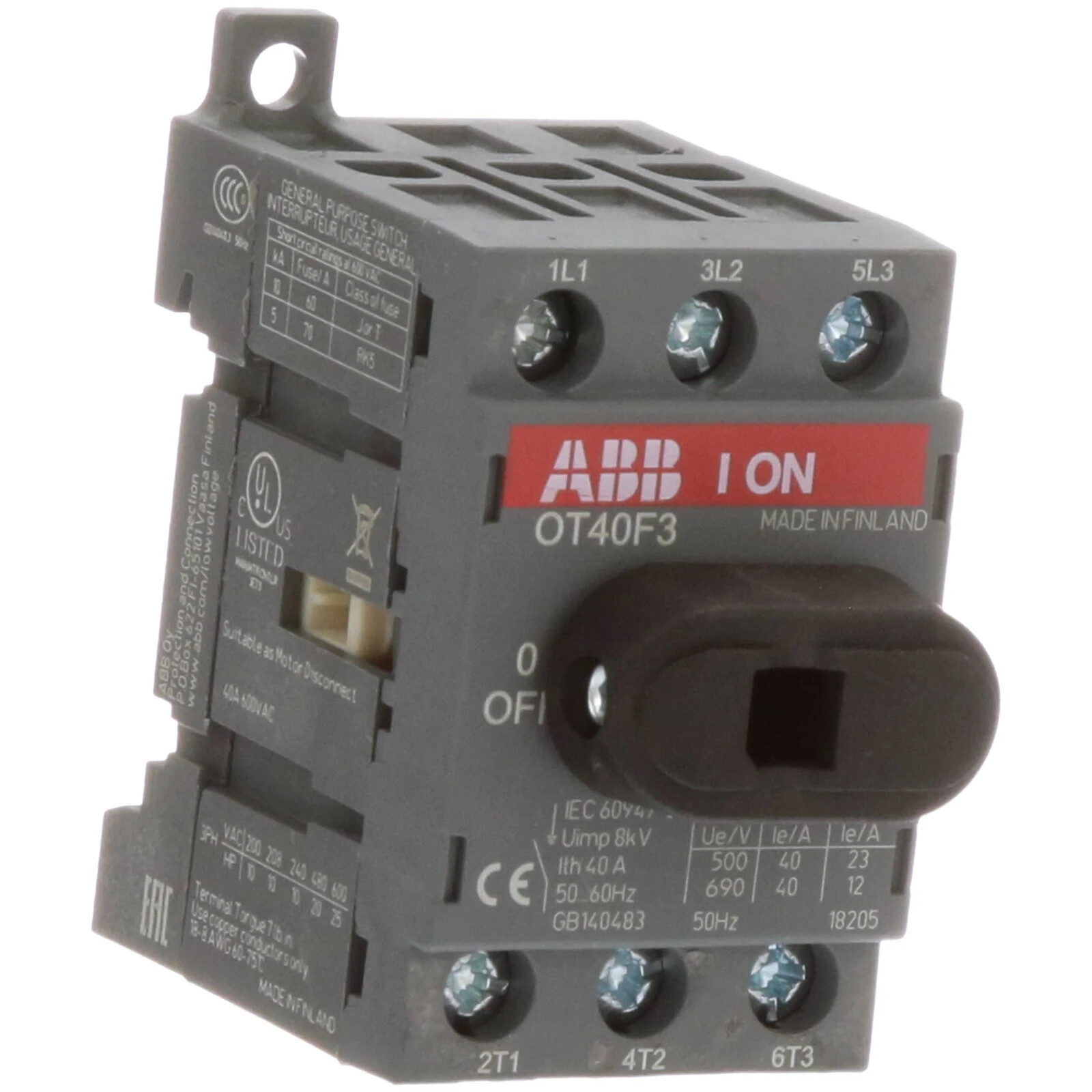 ABB Switch-Disconnector OT40F3, Made in Finland