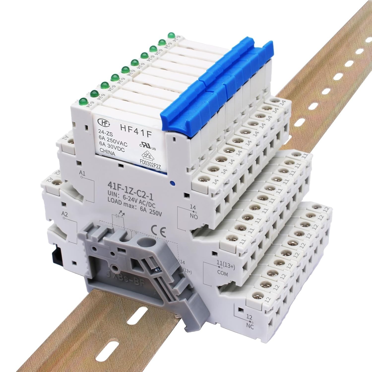 (10Pcs) 24V Relay Din Rail;Silm;Signal for PLC;24VDC and 24vdc/vac