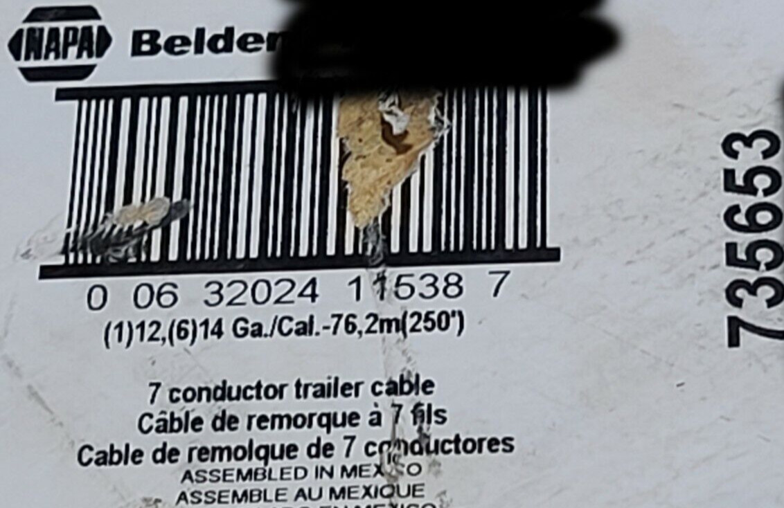 Napa Auto/Belden 14/6C+12/1C Premium Deep Freeze Auto Trailer Cable /10ft
