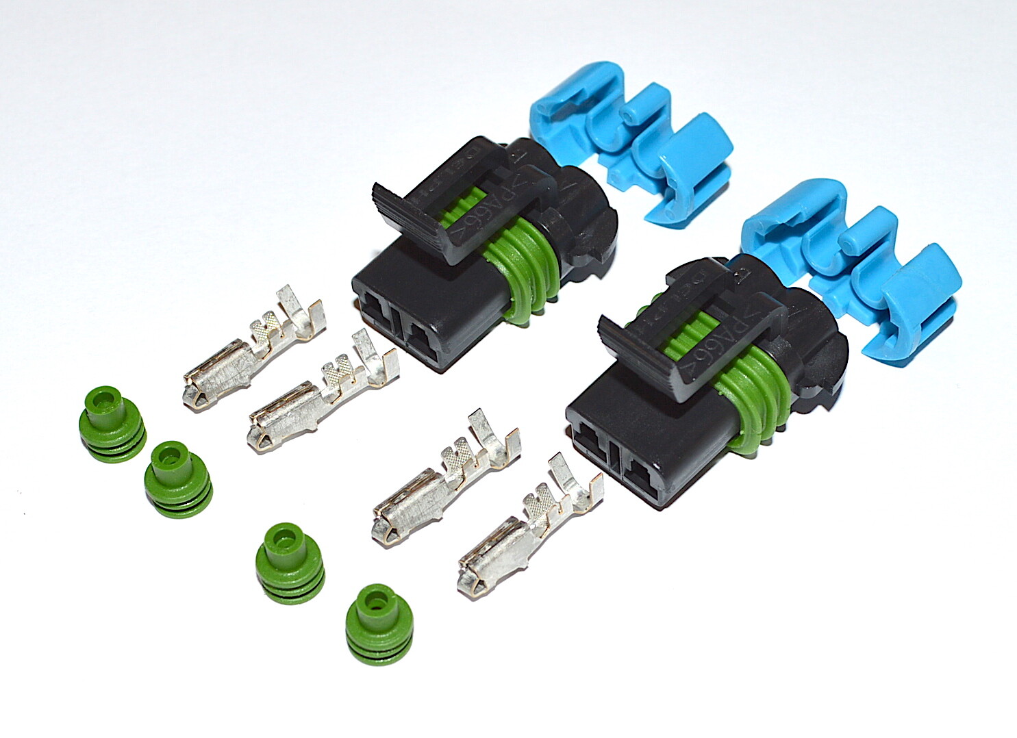 Delphi Metri-Pack Female 2-Pin 280 Series Connector w/Terminals 18 Ga 2 Sets