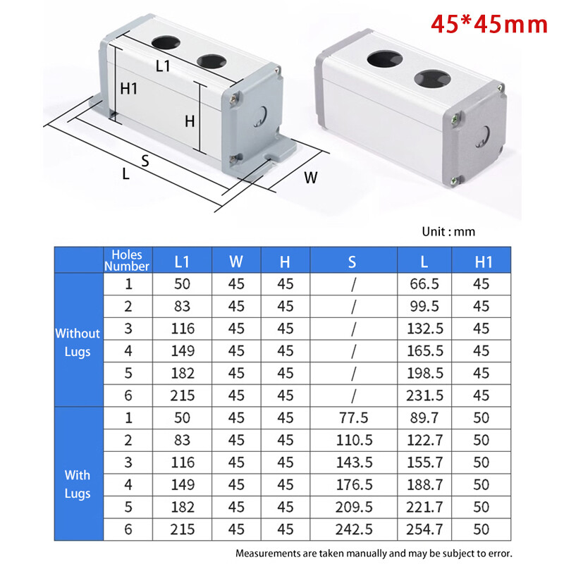 Metal Aluminum Pushbutton Control Switch Box Emergency Stop Box 12/16/19/22mm