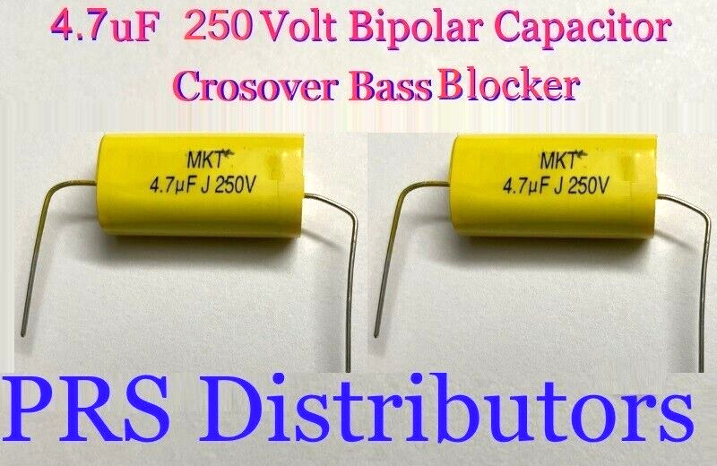 CAPACITOR 4.7uF 250V BIPOLAR BASS BLOCKER SPEAKER TWEETER CROSSOVER 4.7mF 2 Pcs