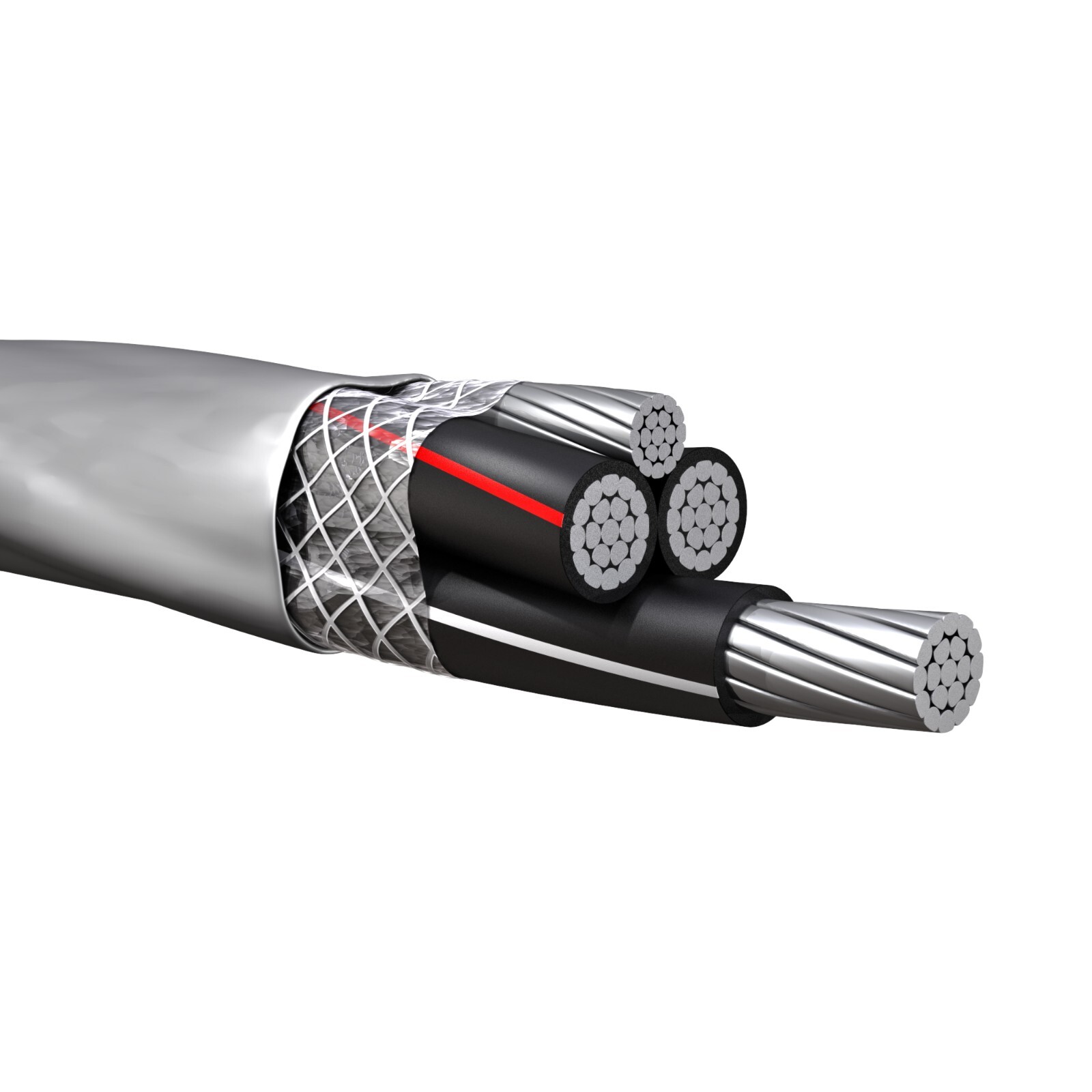 500′ 4/0-4/0-4/0-2/0 Aluminum SER Service Entrance Cable Gray (205 Amp) 600V
