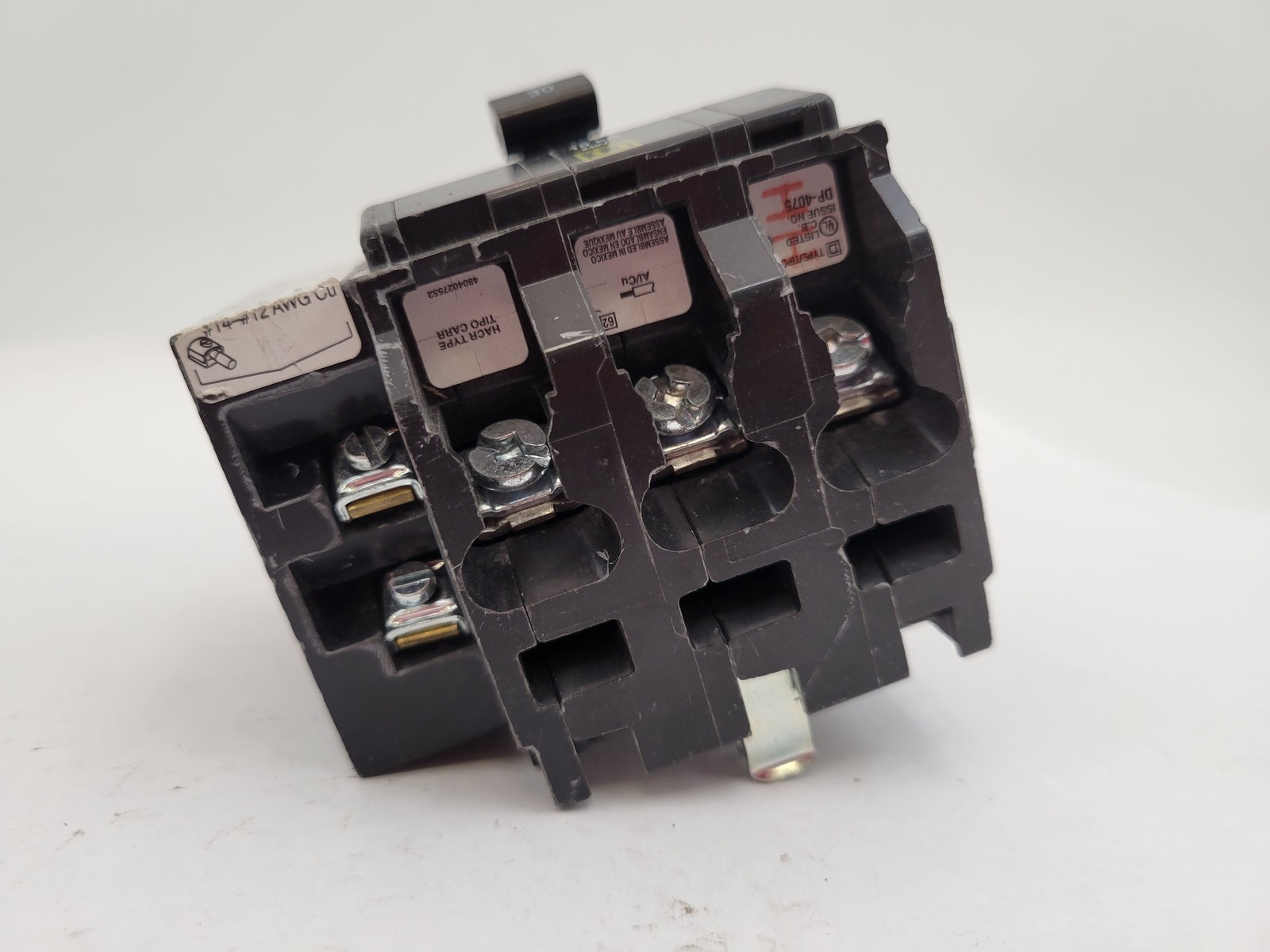 Square D QOB3301021 Bolt-On Circuit Breaker 30A 3P 10kA 240V Shunt Trip