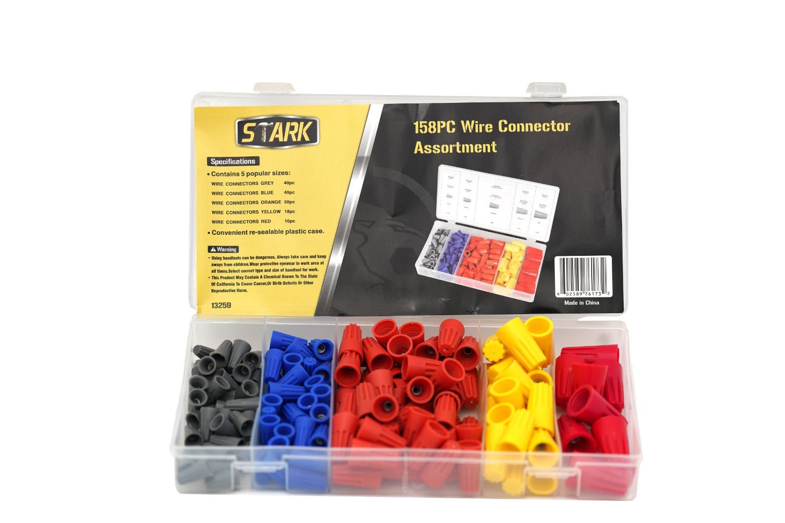 158pc Wire Connector Assortment – Twist-On Electrical Caps, Multi-Color Sizes