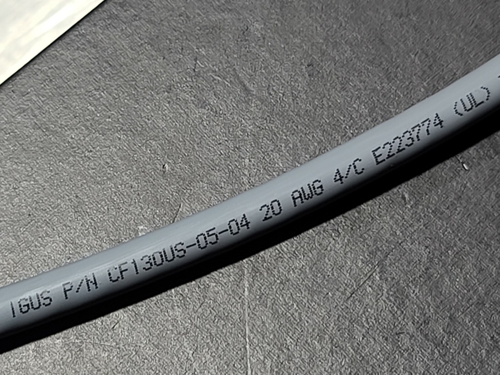 igus CF130US-05-04 20/4C Chainflex Flexible Control Cable 90C 600V Gray /25ft
