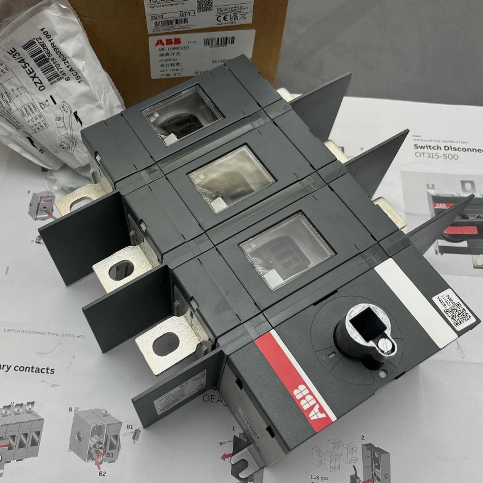New NIB Non-Fusible Disconnect Switch OT400U03 for ABB 3-Pole, 400 Amp, 600 VAC