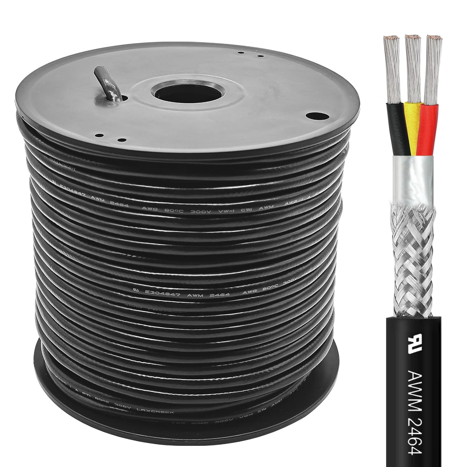 20FT 20 AWG Shielded 3 Conductor Wire for CNC, 3D Printer & Microphone