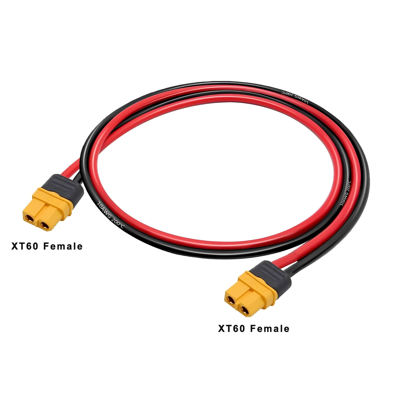 10AWG XT60 Female Adapter Cable Heavy Duty Solar & RC Battery Extension Wire