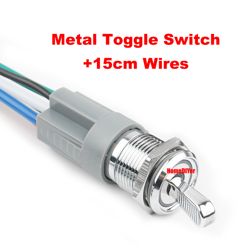 16mm LED Metal Toggle Switches On/Off 2 Positions Waterproof IP65 Button Switch