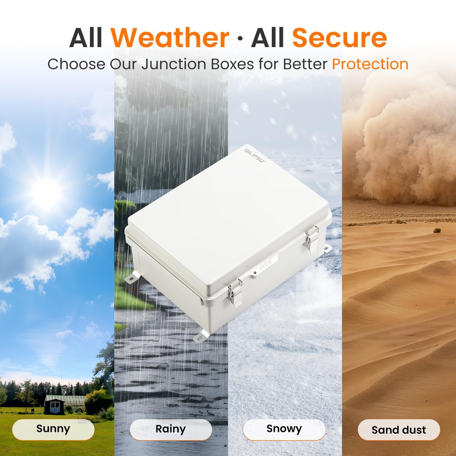 UL94-V0 Outdoor Electrical 16.4″x12.4″x7.1″ Waterproof Junction Weatherproof …