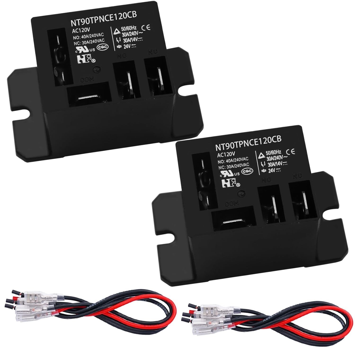 2PCS Power Relay AC120V Coil 20A SPDT(1NO 1NC) 120 VAC with Flange Mounting and
