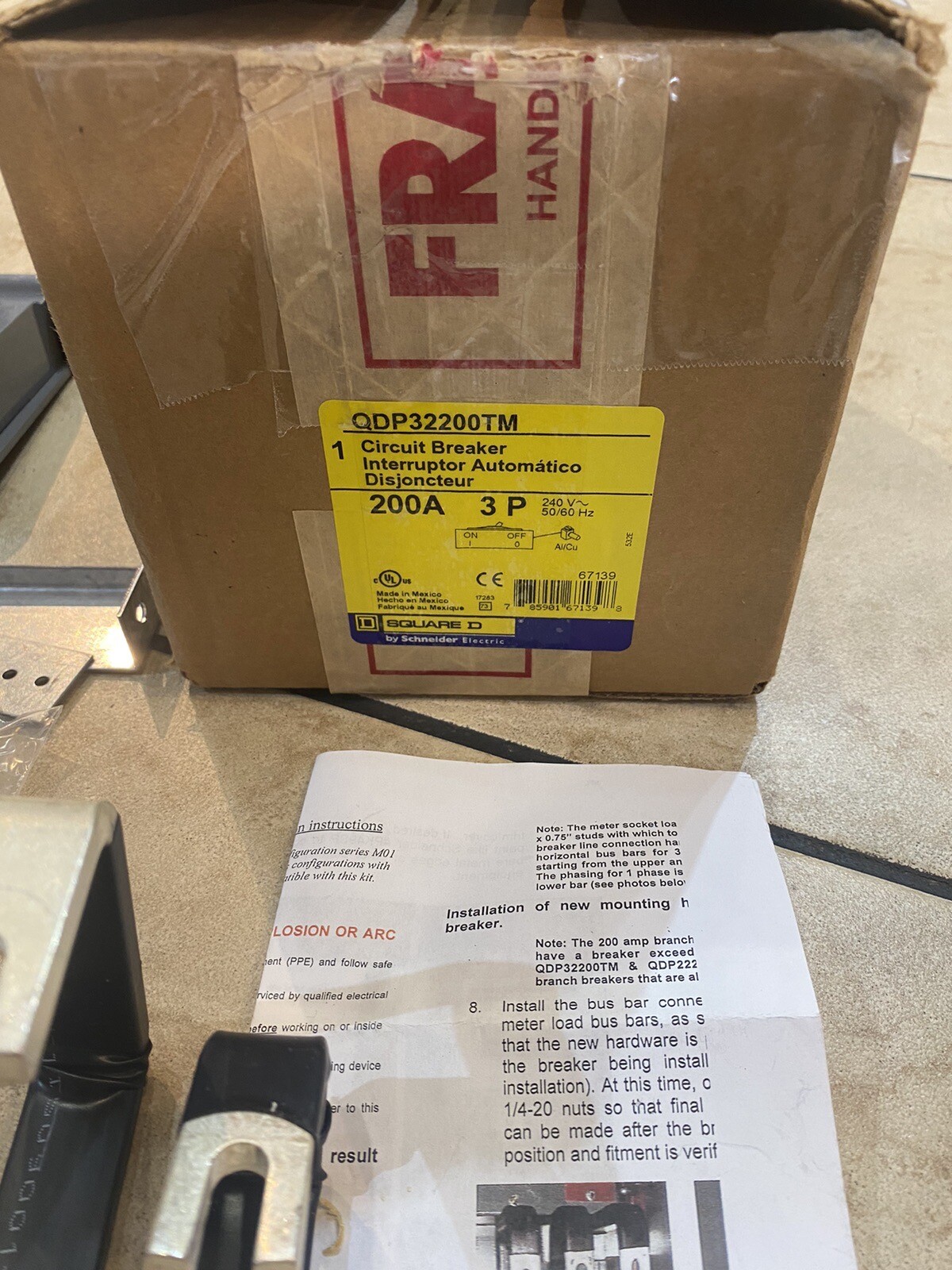 SQD QDP32200TM 200A 240V QE3200VH Remplacement Kit New Style M01 Meter. Free Kit