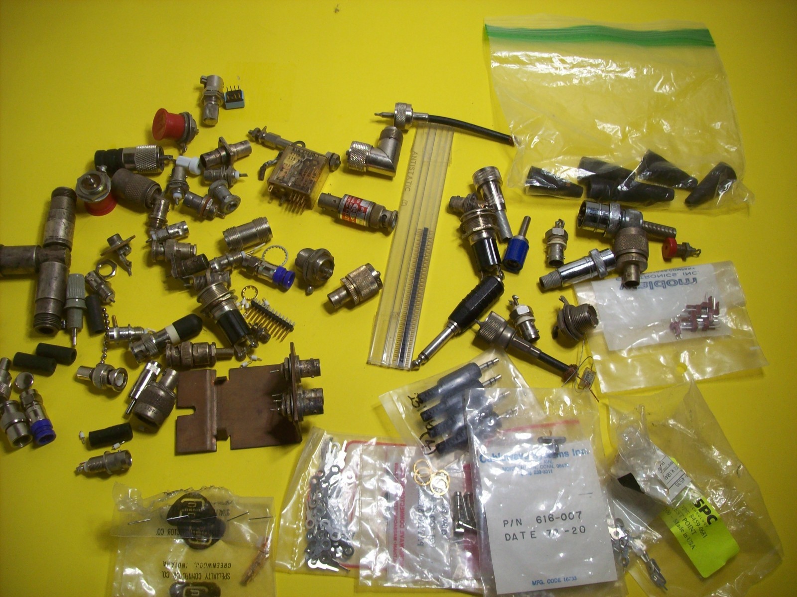Lot of 60+ BNC Connectors, Splitters, Some Unusual, HALF NEW OLD STOCK