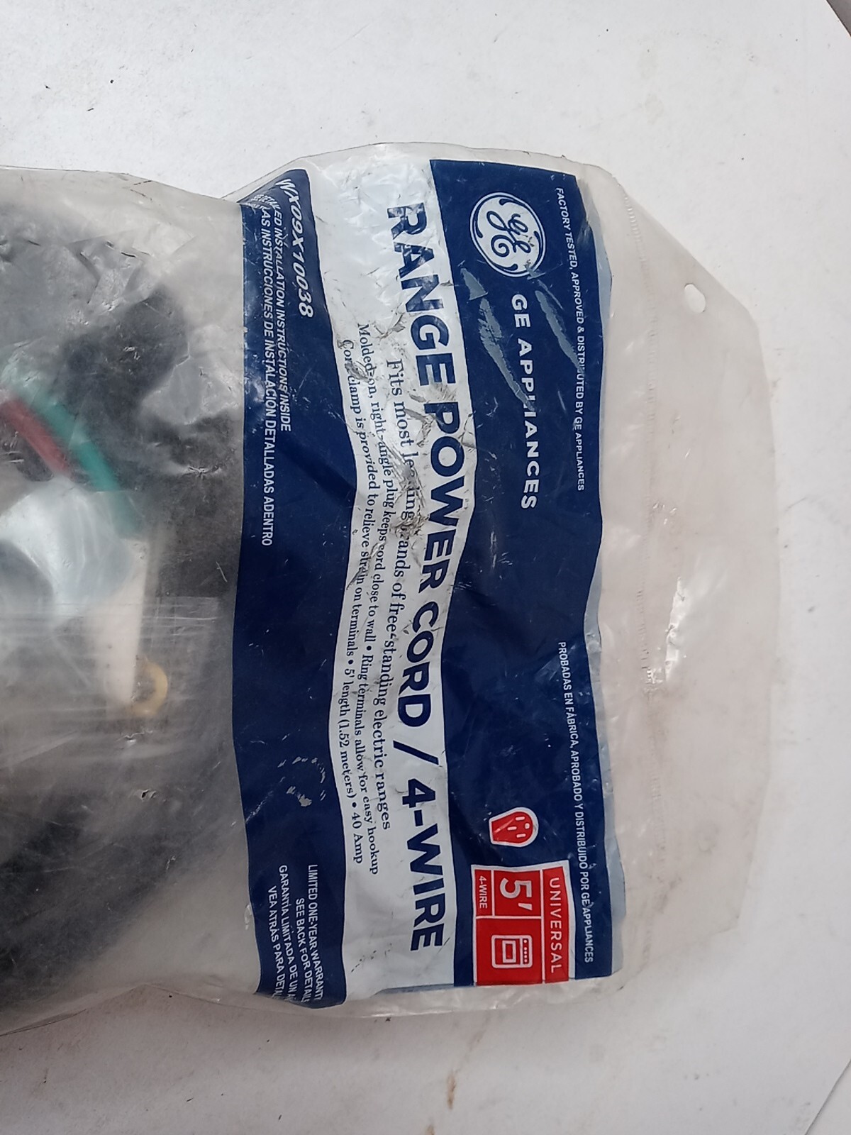 GE WX09X10038 (5FT)’ 4-WIRE 40 AMP RANGE CORD