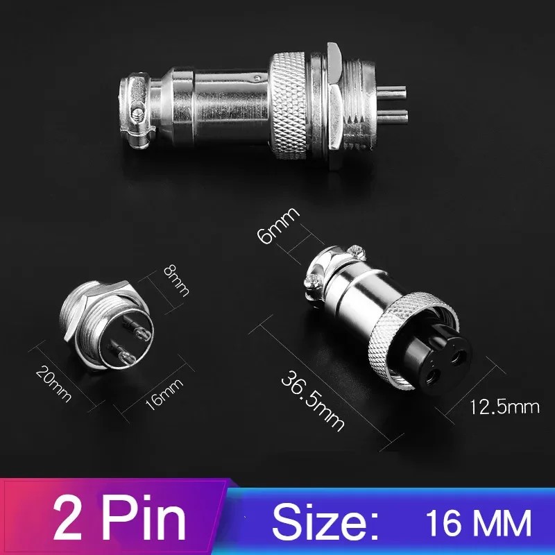 5set GX16 2-9P Male Female 16mm Circular Aviation Socket Plug Wire Connector