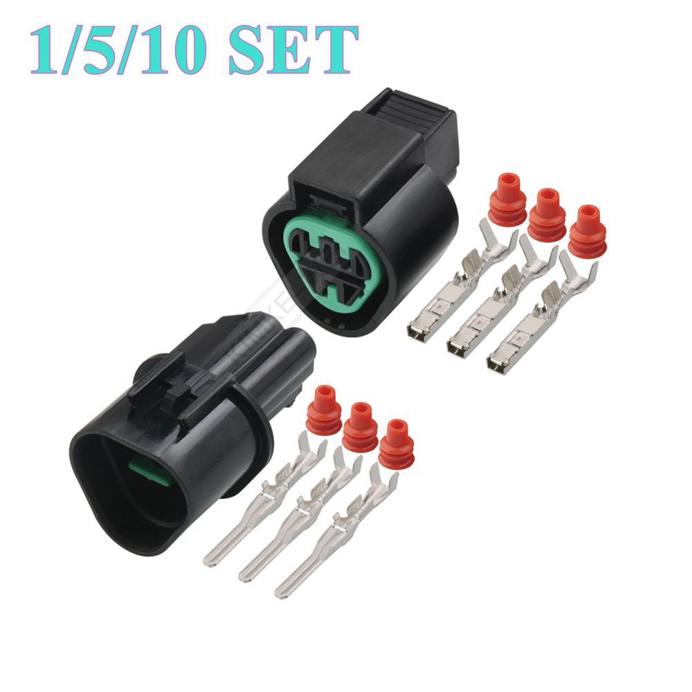 3 Pin KUM Car Headlight Sensor Male Female Connector Plug Kit For Hyundai KIA