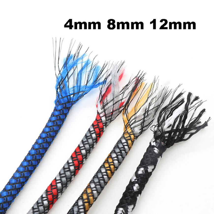 8mm (Cotton Yarn + PET) Expanding Braided Sleeving Wire Cable Harness Protection