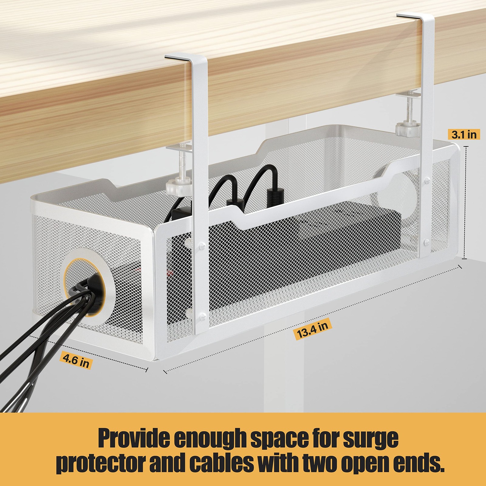 Under Desk Cable Management Tray White Cinati Wire Organizers No Drill Cable