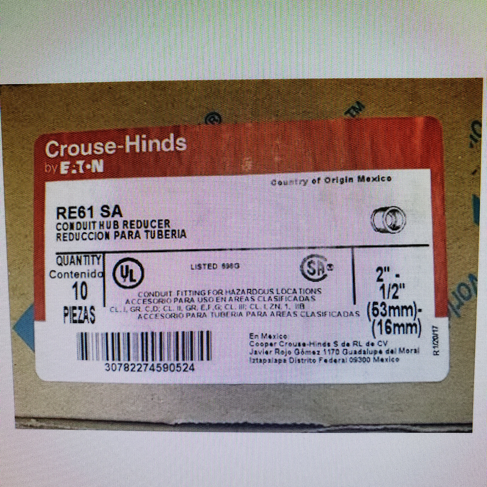 CROUSE-HINDS RE 61 SA CONDUIT HUB REDUCERS 2 “- 1/2 inch. ( $50.00 box of 10.)