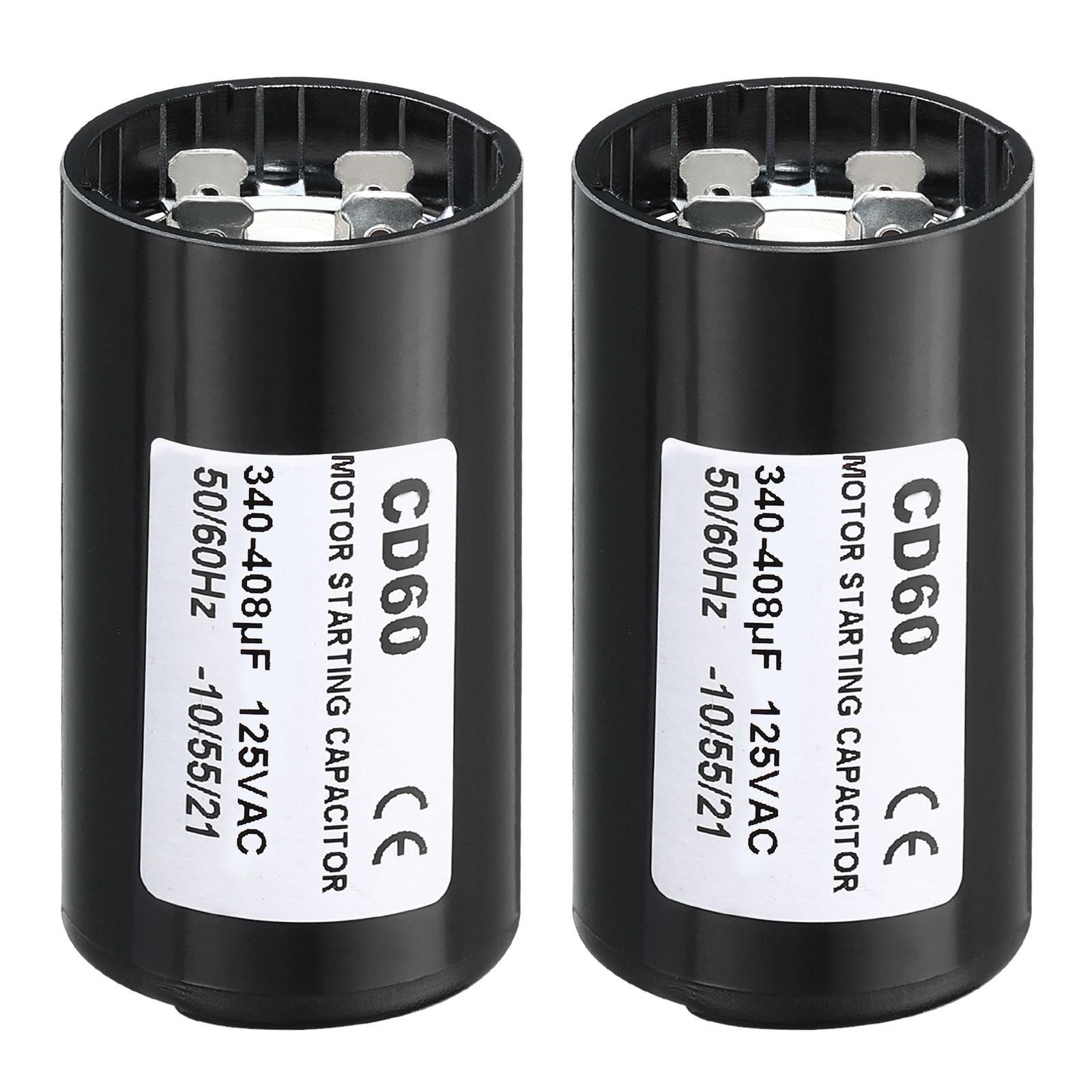 Motor Start Capacitor 340-408uF/Mfd 125V 50/60Hz CD60 Run Capacitor 2 Pack