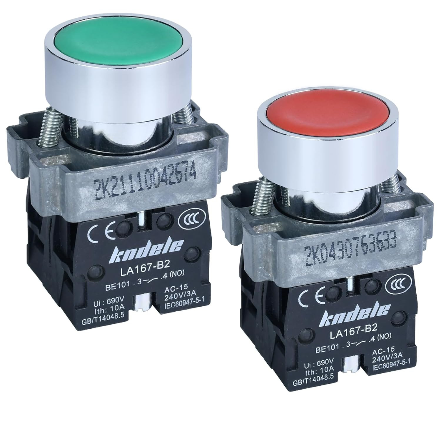 10A Waterproof Momentary Push Button Switch Set – Red & Green SPDT
