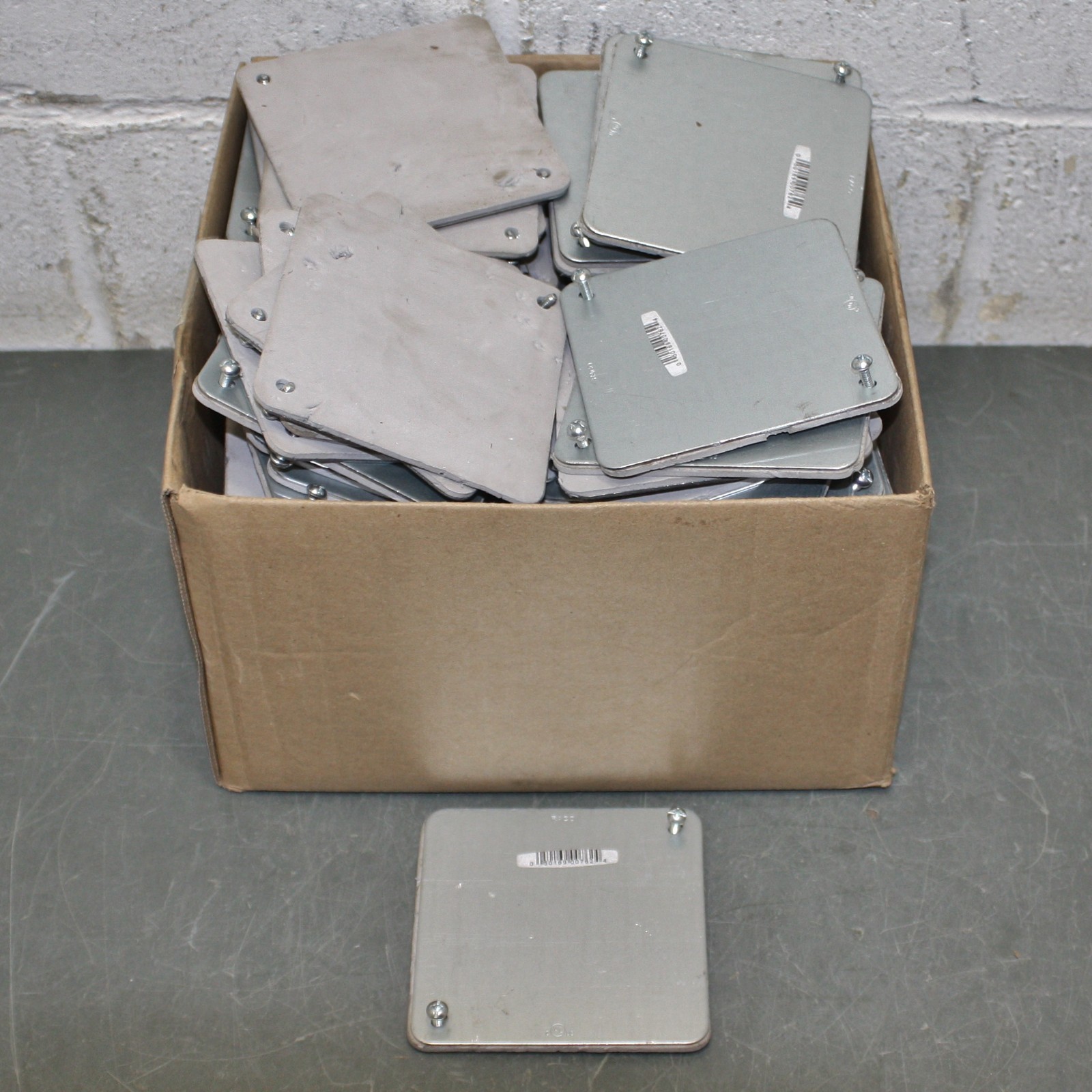 (94) Raco Electrical Box Covers 762, Blank Plate w/ PVC Gasket, 4-1/4″ Square