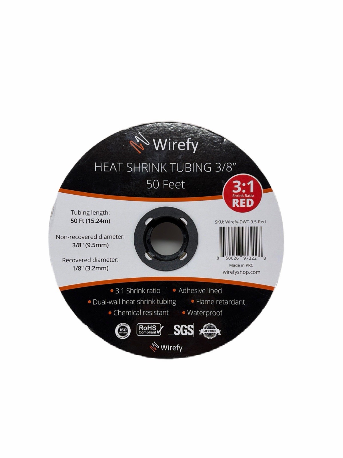 Wirefy Heat Shrink Tubing – 3/8″ inch 3:1 Ratio Adhesive Dual Wall Waterproof