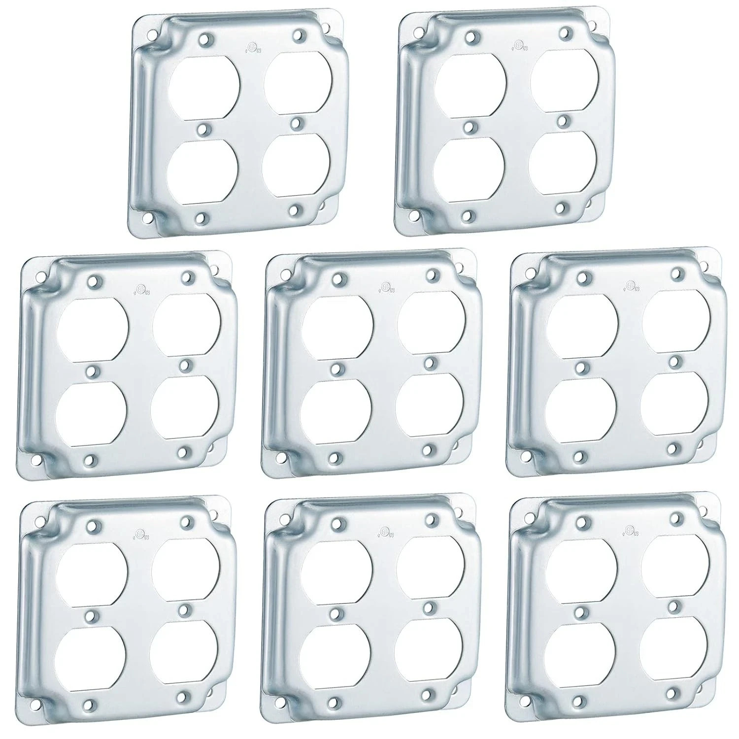 8 Pcs 4 x 4 Inch Metal Receptacle Electrical Box Cover Square Exposed Work Co…