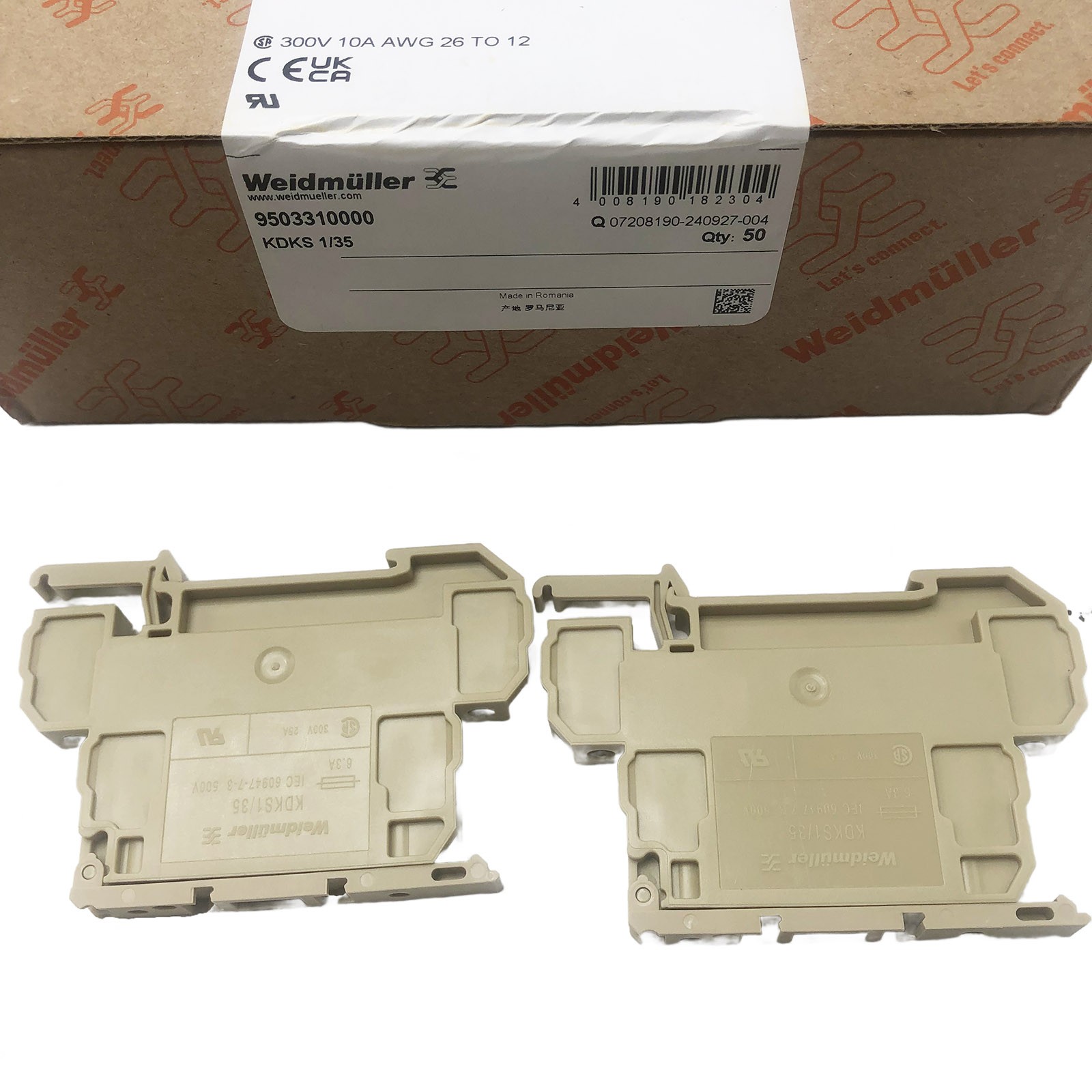 For Weidmuller KDKS 1/35 DB Double-layer Fuse Terminal 9503310000 – Box of 50