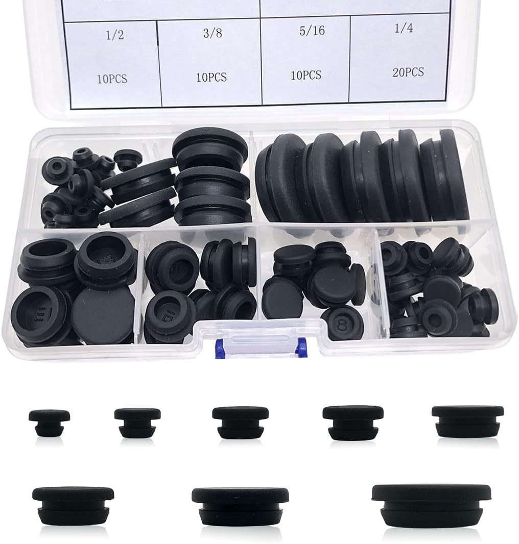 80PCS Silicone Hole Plugs Kit – 7 Sizes (1/4″ 5/16″ 3/8″ 1/2″ 5/8″ 3/4″ 1″) – Sn