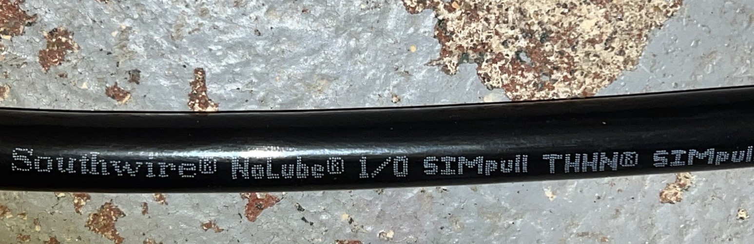1/0 AWG THHN-THWN-2 Copper Wire Black Stranded New 70 ft.