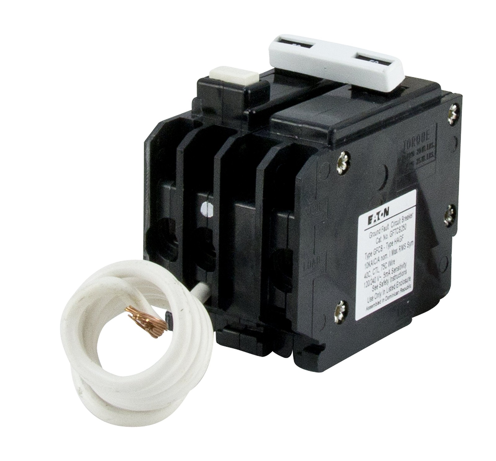 Eaton GFTCB250 Plug-On Mount Type GFTCB Ground Fault Circuit Breaker 2-Pole…