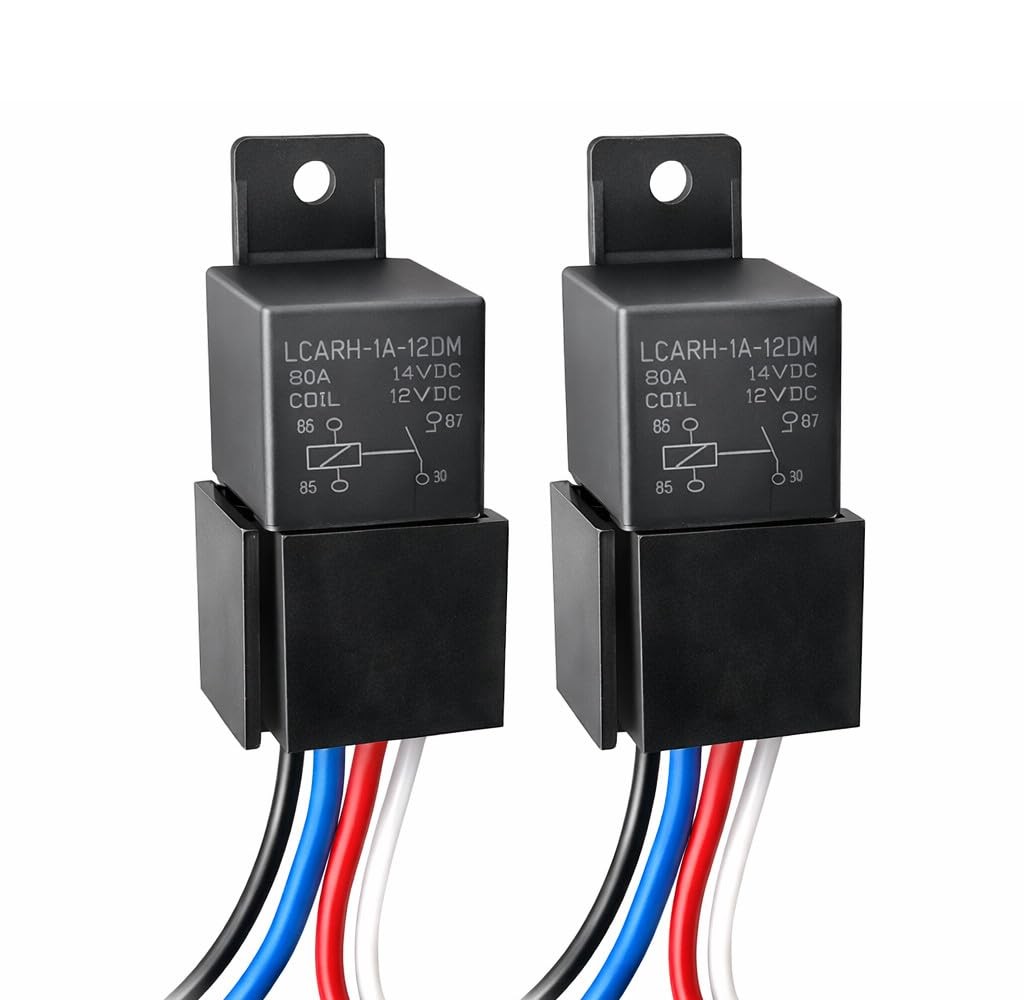 80 Amp Relay 12v, Heavy-Duty 4-Pin SPST – 64A Resistive Load, 32A Motor