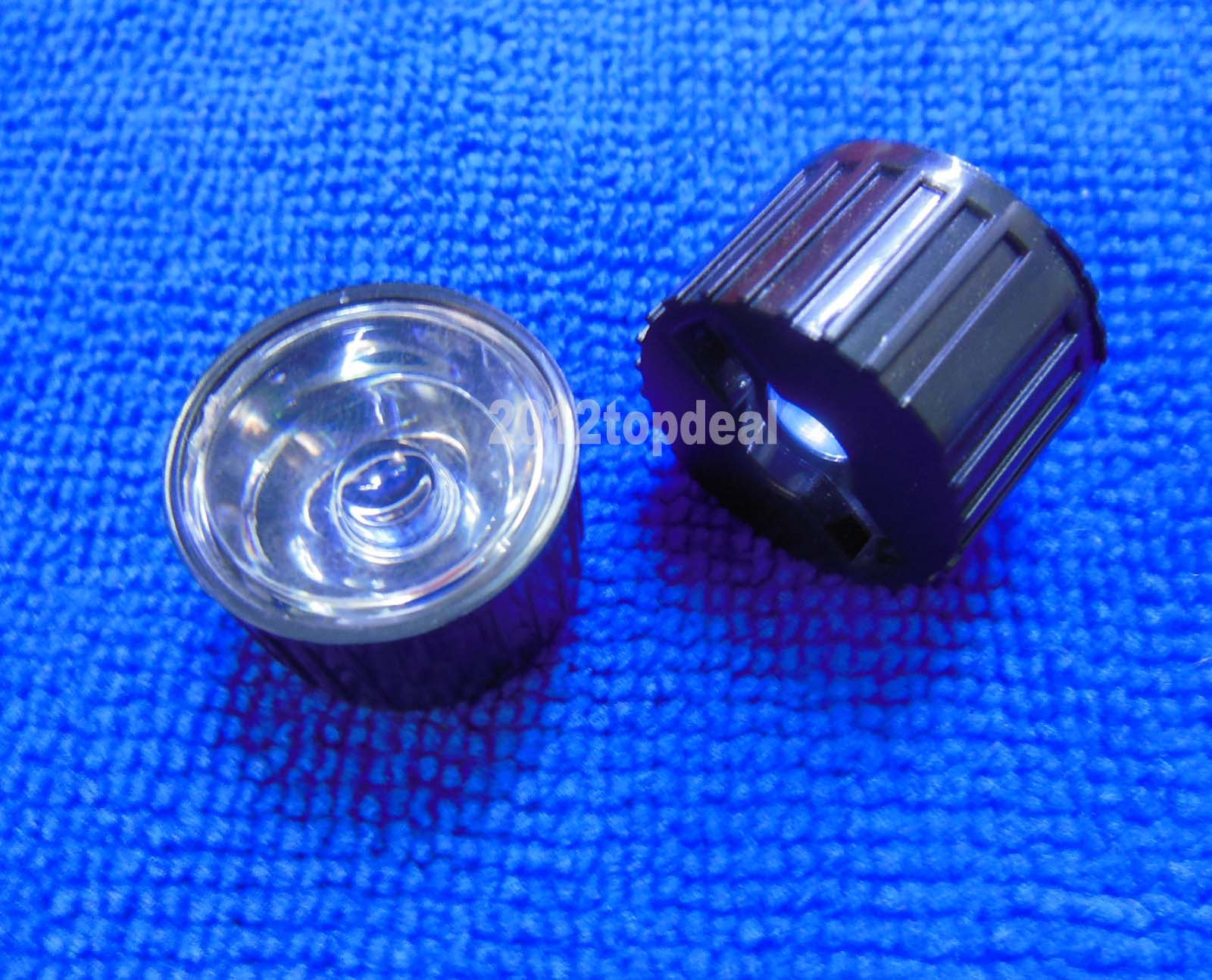 100pcs 30degrees led Lens for 1W 3W 5W Hight Power LED with 20mm black holder