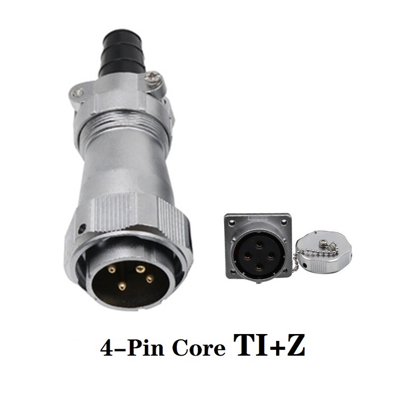 WY32 TI+Z 4/19Pin straight double pressure plate cable plug square flange socket
