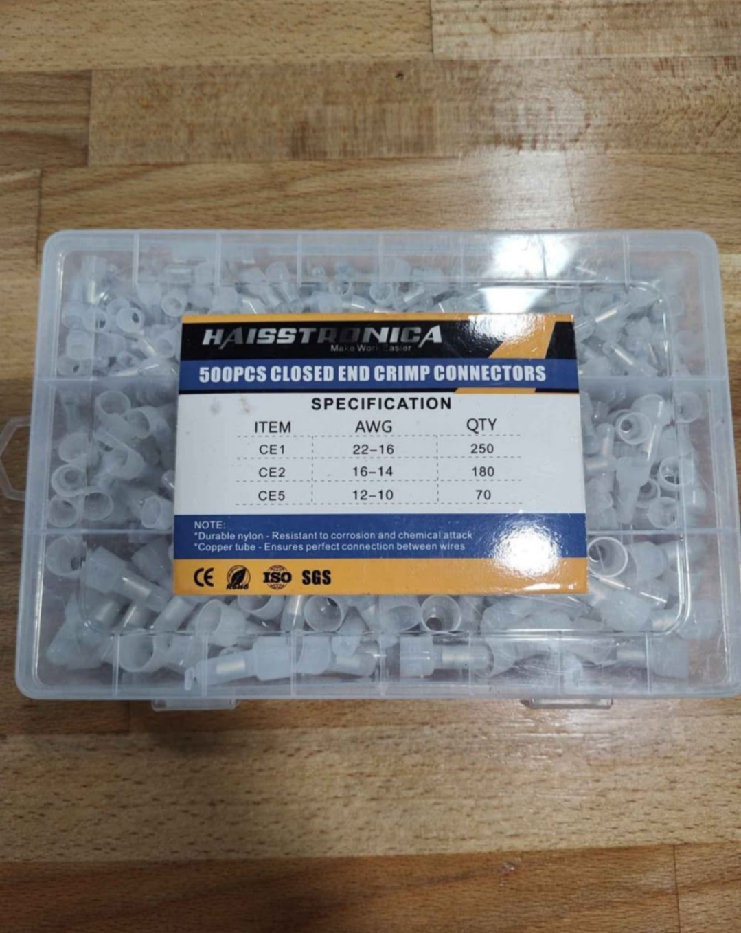 Closed end crimp wire connectors, 500pcs HAISSTRONICA