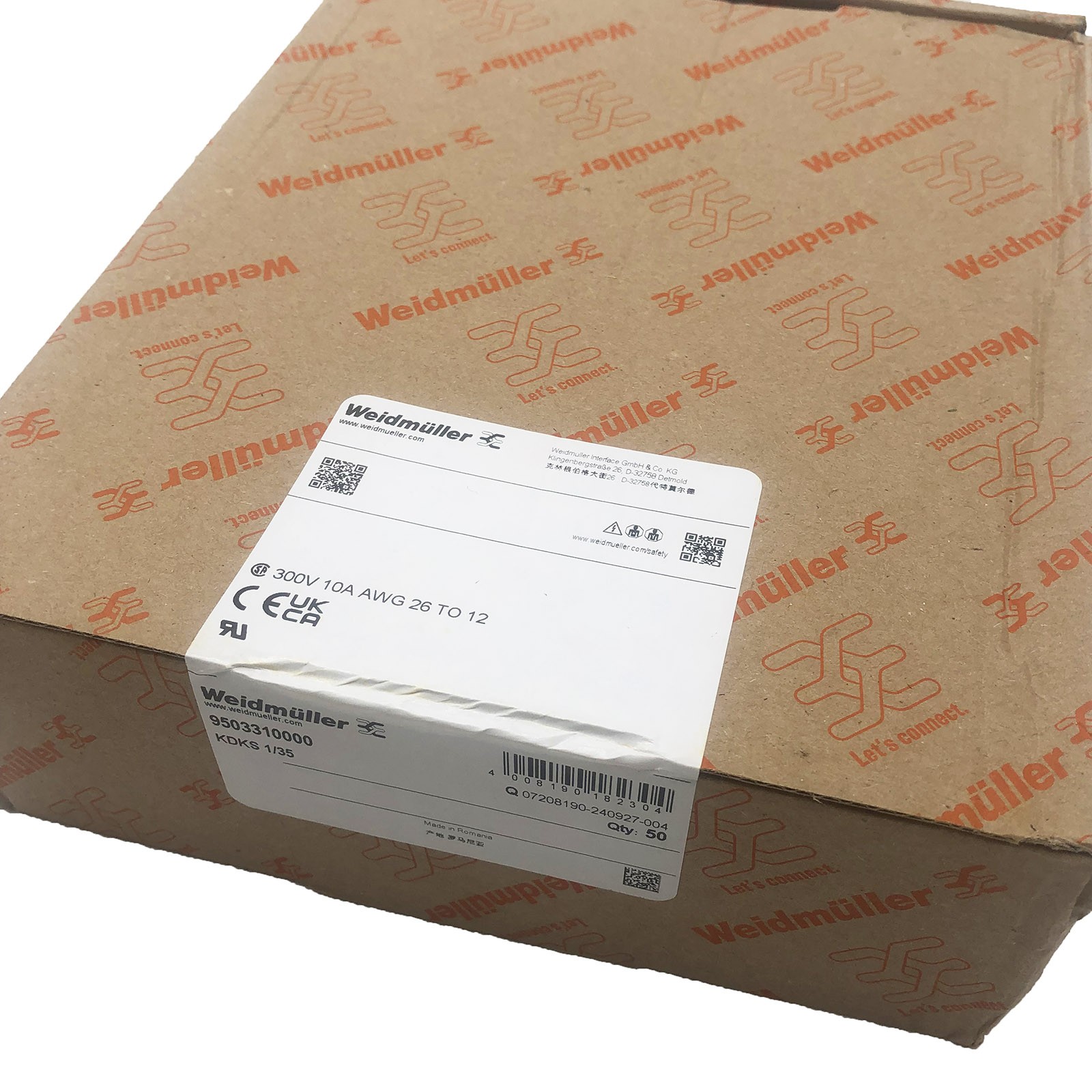 For Weidmuller KDKS 1/35 DB Double-layer Fuse Terminal 9503310000 – Box of 50