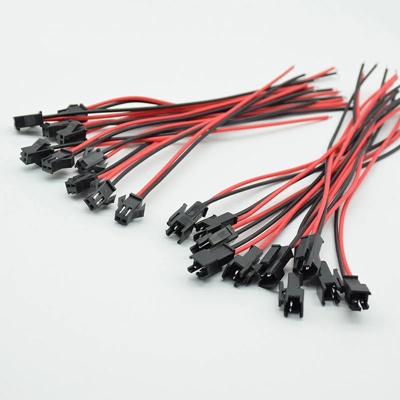 5 Pairs 10PCS 10cm Long JST SM Male to Female 2Pins Plug Wire Connector