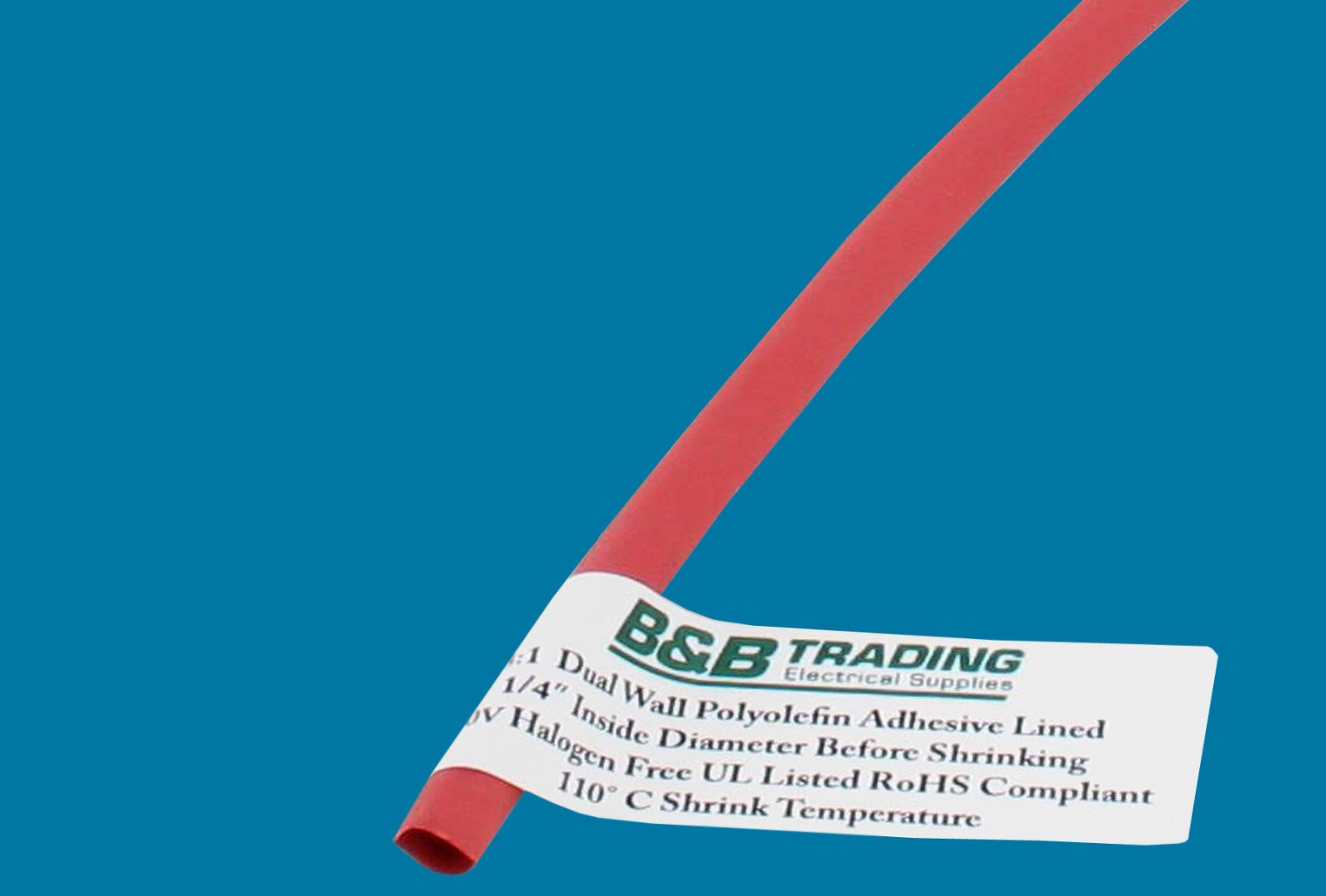 1/4″ 6.0mm ID X 4 Ft 3:1 Ratio Red Dual Wall Adhesive Lined Heat Shrink Tubing