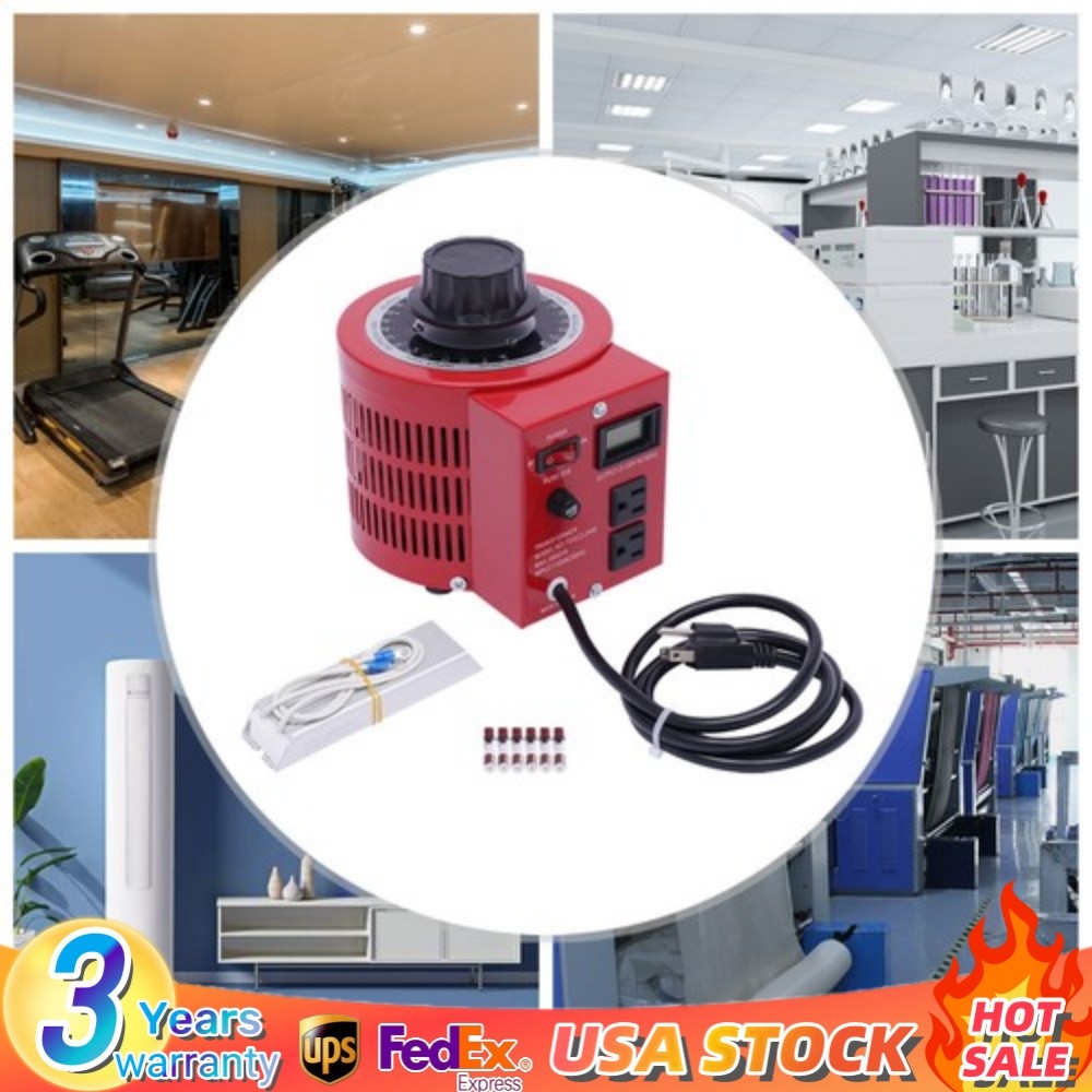 AC 0-130V Variac Transformer Variable Red Voltage Regulator Metered 2000VA 20Amp