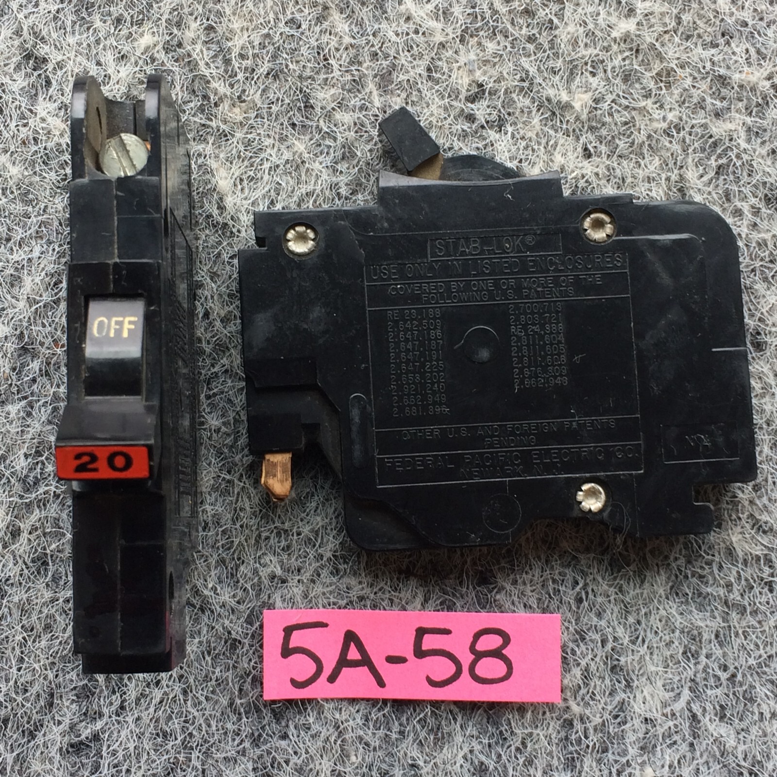FPE 20 Amp 1 Pole 120v Chipped Circuit Breaker Black – NC120