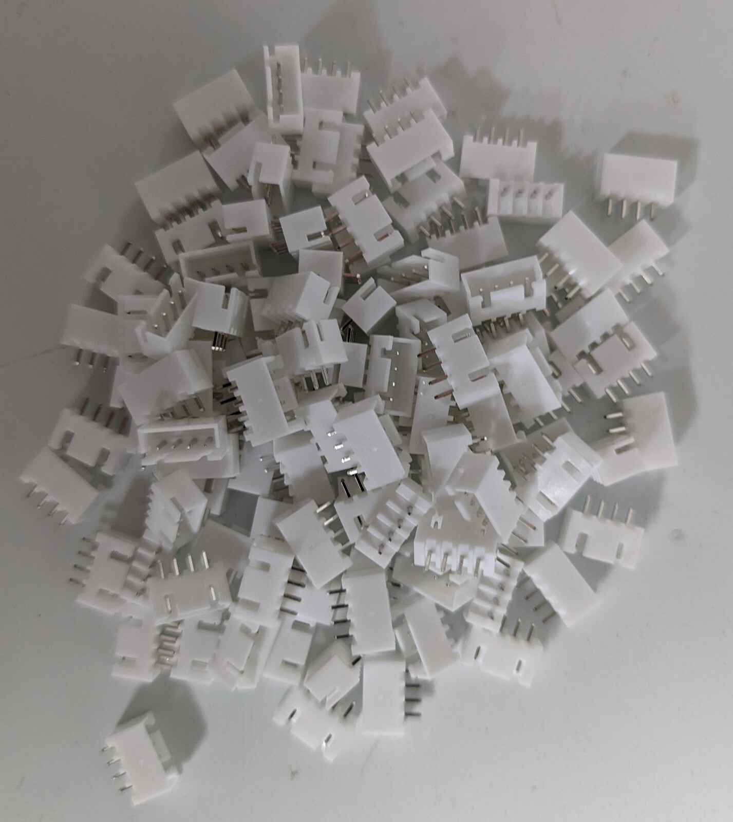 50Pcs 2.54mm JST XH2.54mm – 4 Pin Vertical Male Boxed Header Connectors – XH-4A