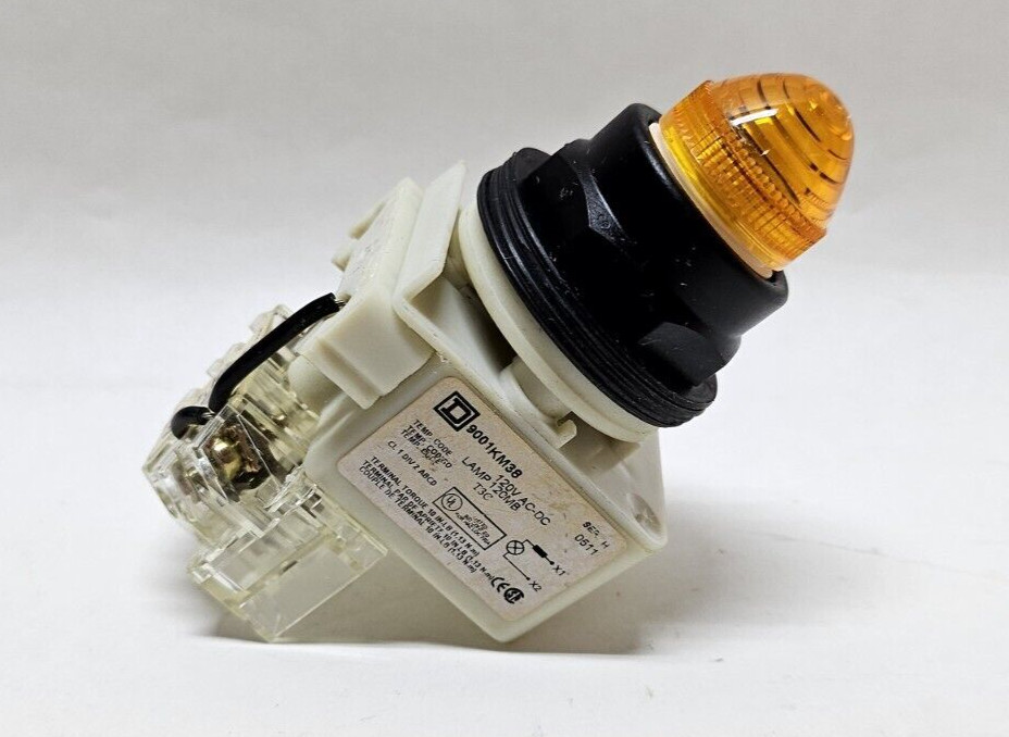 Square D 900 1KM38 Series H Orange Pilot Light Push Button Module 120V AC-DC