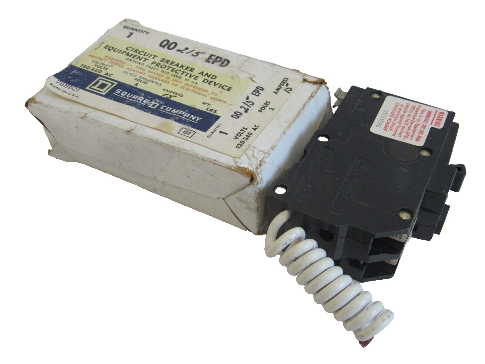 NEW SQUARE D QO215EPD CIRCUIT BREAKER 120/240AC 2 POLES 15 AMP