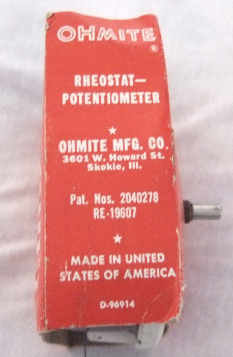 OHMITE 150 Watt 25 OHM 2.45 Amp Reostat RP302FD250KK M22/09-00112FD